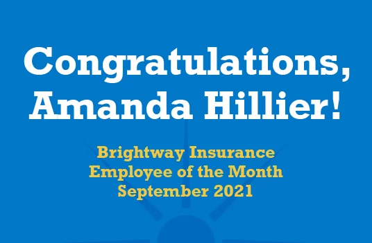 Amanda Hillier Employee of the Month September 2021
